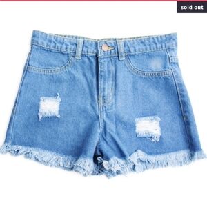 FIVE BELOW Cut-off Distressed Jean Shorts SZ M Jr